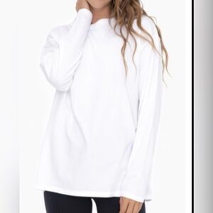 Mono B White Long Sleeve Top- Super Soft Jersey